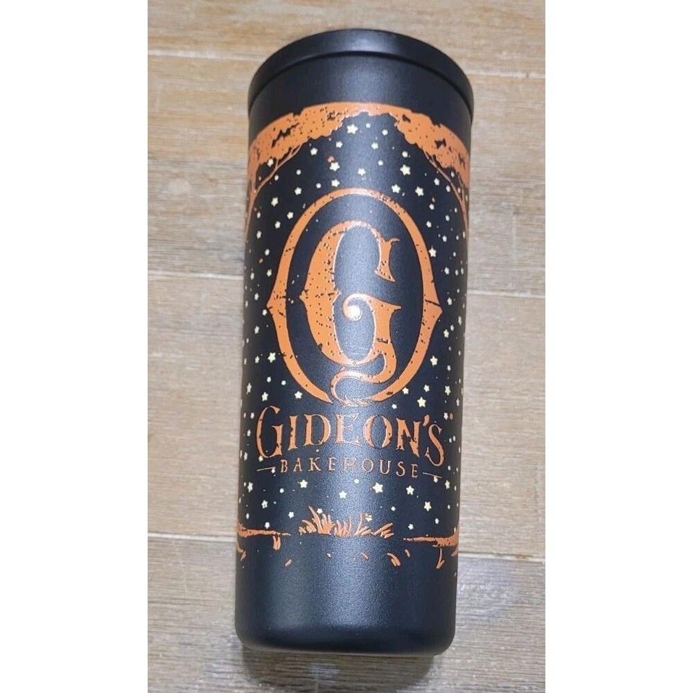 Gideon's Bakehouse Orange Logo Black Cat Tumbler Stainless Steel 24 oz
